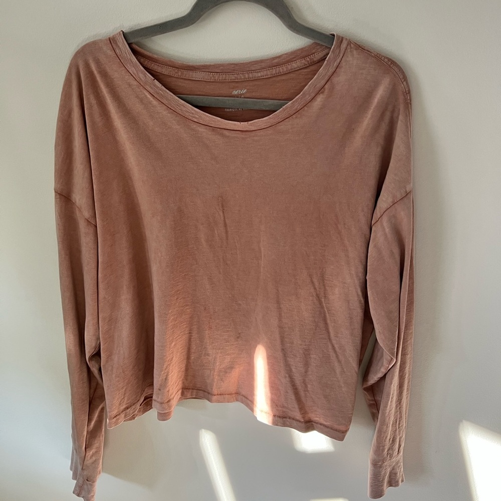 Aerie Oversized Cropped Long Sleeve